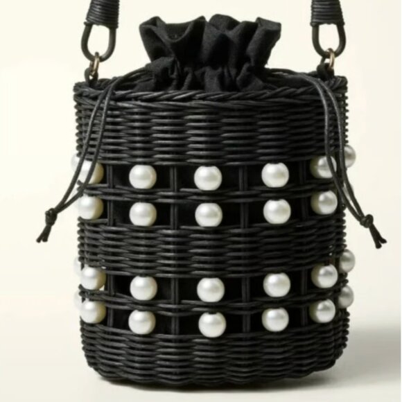 Used Once! Kate Spade x Target Pearl Embellished Basket Bag - Picture 1 of 4